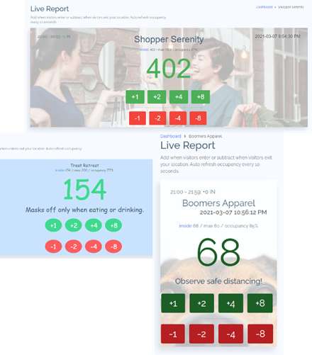 Use as people counters to track occupancy.